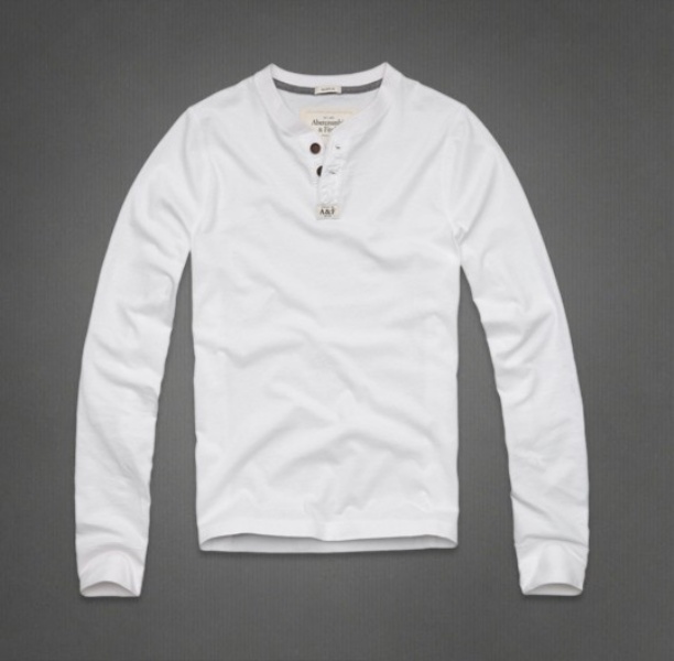 Abercrombie Fitch Hombres Ponte de pie de cuello Largo Remera AF6216